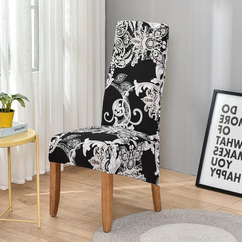 Stuhlhusse mit Blumenmuster, hohe Rückenlehne, Größe XL/M, Stretchkleid für Stuhlhussen für Esszimmer, Hochzeit, Bankett, Heimdekoration