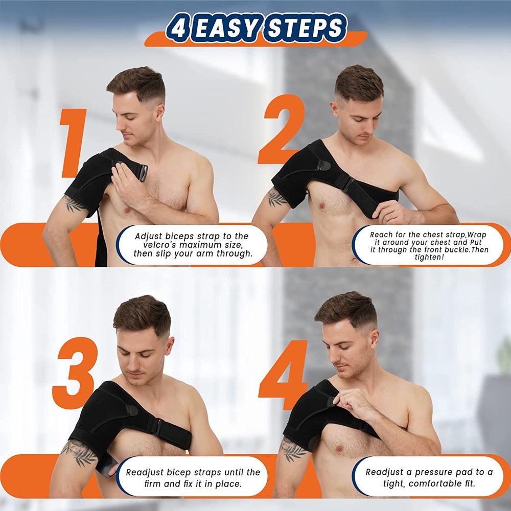 Shoulder Brace with Pressure Pad, Suitable for Both Men and Women, Adjustable Shoulder Brace for Left and Right Shoulder Protect