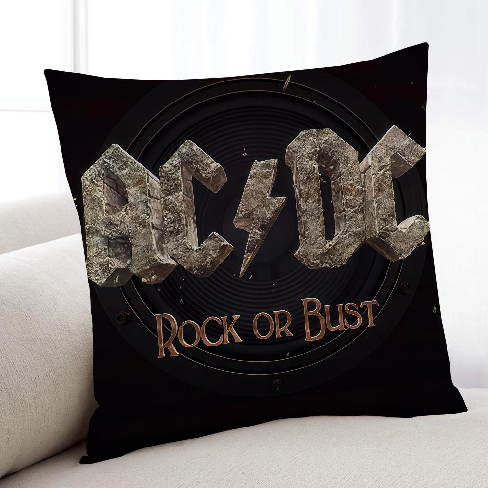 

A-AC-DC Rock Band cushion cover Home Bedding Sofa living Room pillowcase Simple Soft Skin Cushion Cover Party Gift 12x12Inch
