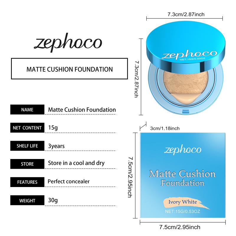 Cushion Foundation Concealer Matte Long Lasting Oil-Control Waterproof Cc Cream Nature Whitening Face Makeup Cosmetics Bb Cream