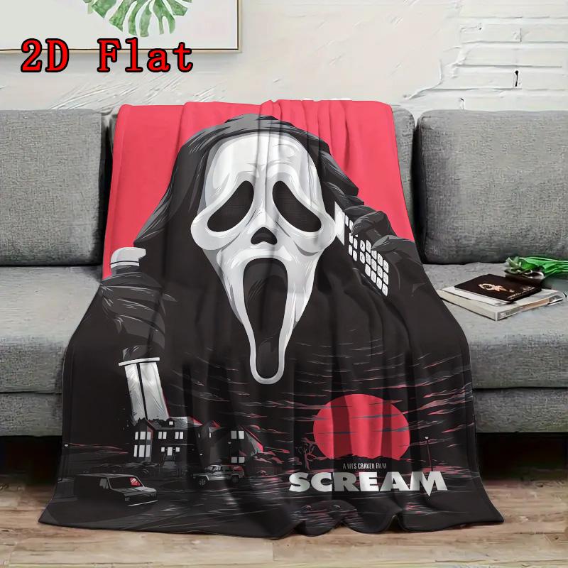 Scream 2D Flat Pattern Flannel Blanket High quality All Seasons Warmth and Comfort Perfect for Christmas Gifts.SMT0917373