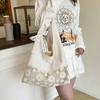 Tote Bag Flower Beach Bag Hollow Out Hollow Shoulder Bag Simple Solid Color Woven Bag  Girls