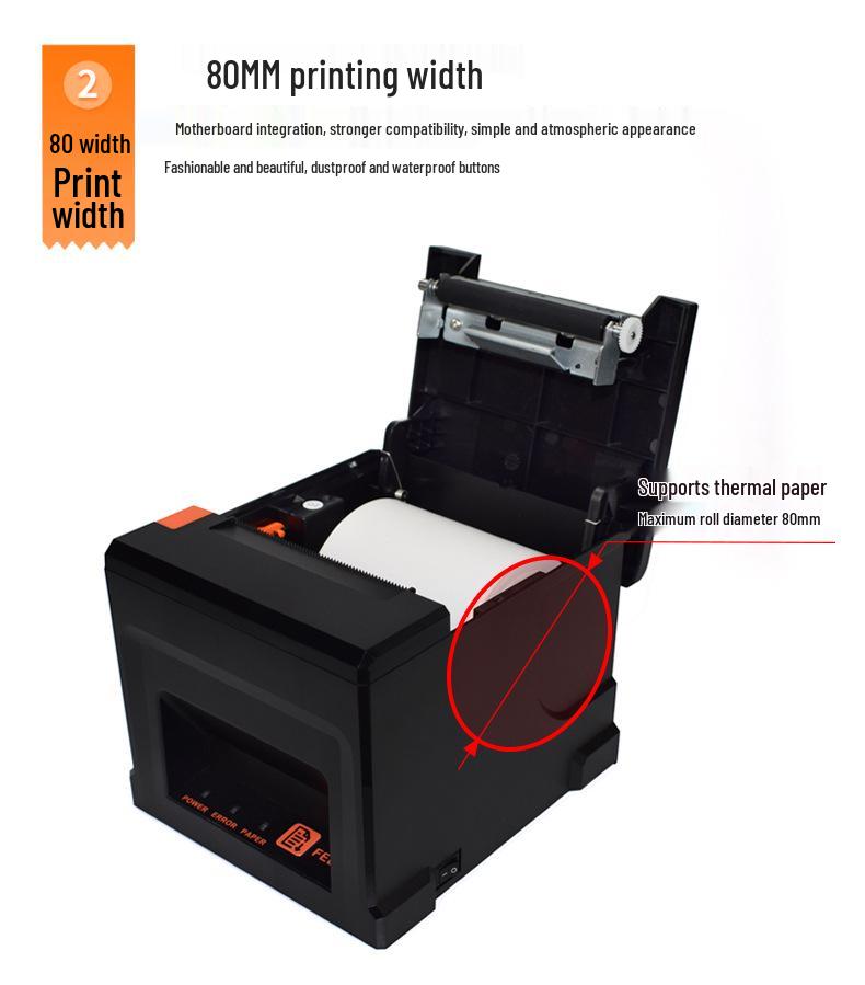 80-MM tragbarer Thermodrucker für Quittungen mit USB/LAN/Bluetooth-Konnektivität