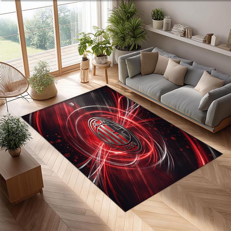 AC Milan Printed Flannel Area Rug Non Slip Soft Polyester Floor Carpet Indoor Decor Mat for Bedroom Living Room Sofa Game Room Home Decoration