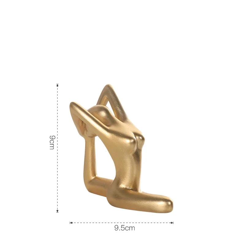 10cm Abstract Art Resin 12 Styles Yoga Poses Figurine Porcelain Lady Statue Home Studio Decor Ornament New Room Decoration
