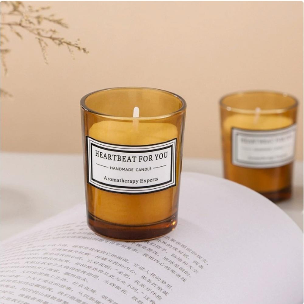 Small Tea Scented Candle Glass Bottle Handmade Plant Wax Indoor Scented Candle Smoke-free