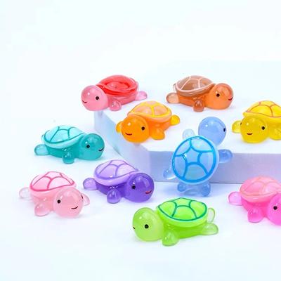 10/100pcs Mixed Mini Luminous Turtle Ornaments Resin Crafts Glowing In The Dark Miniatures Turtle Cute Kids Toys Nail Decoration