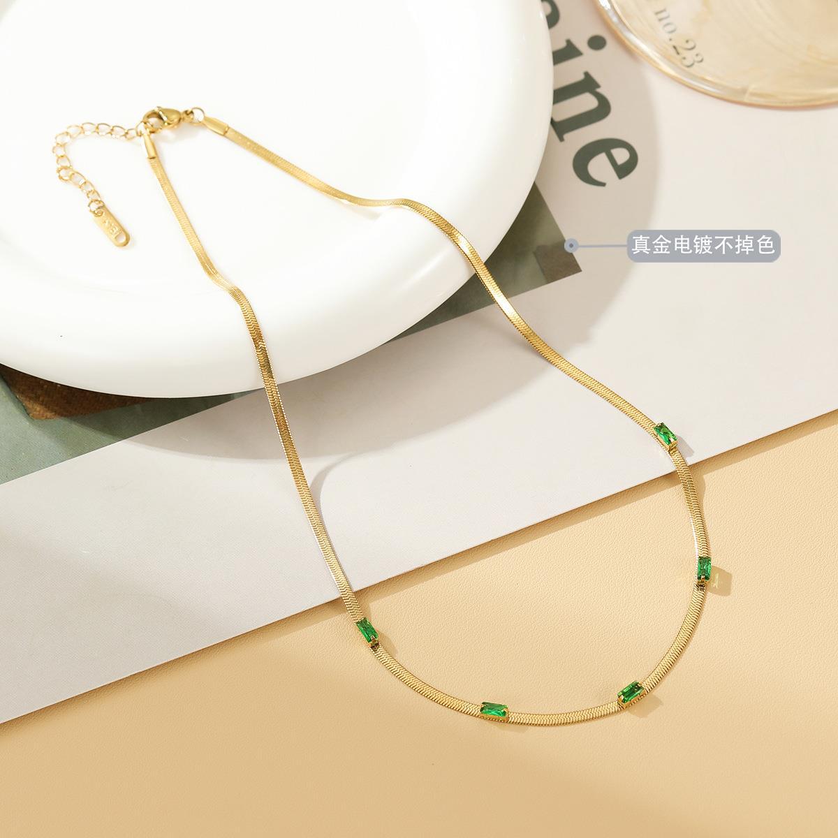 

Ожерелье европейское и американское элегантное квадратное ожерелье из циркония и титановой стали для женщин, изящное, универсальное