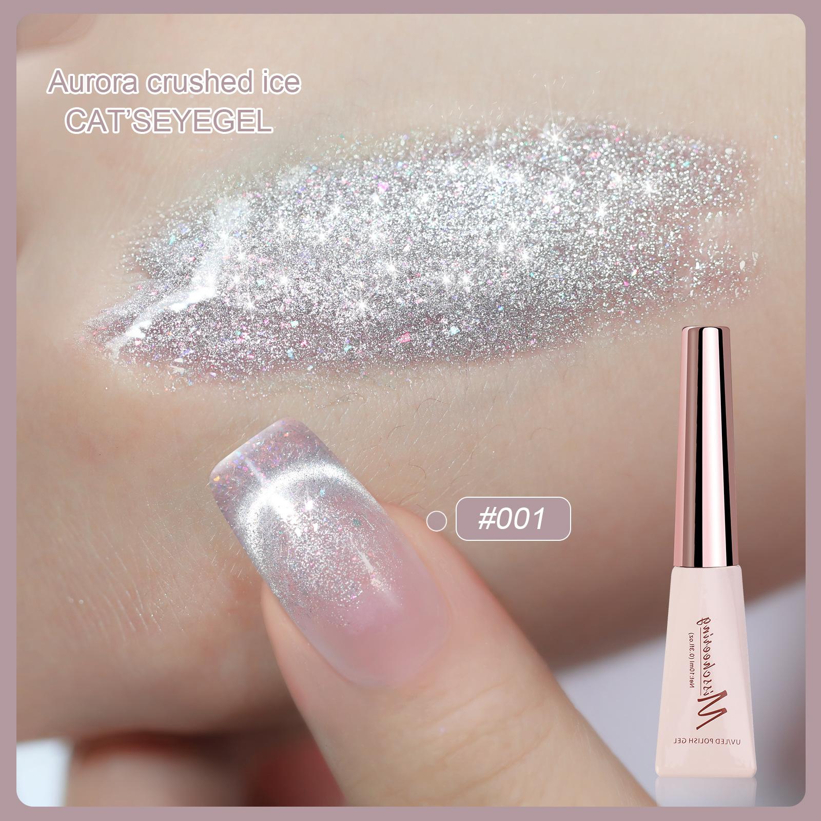 

Дробленый лед, маленькая лампочка, Spar, кошачий глаз, набор клея для нейл-арта, прозрачный лед, Aurora Flash, клей для ногтей