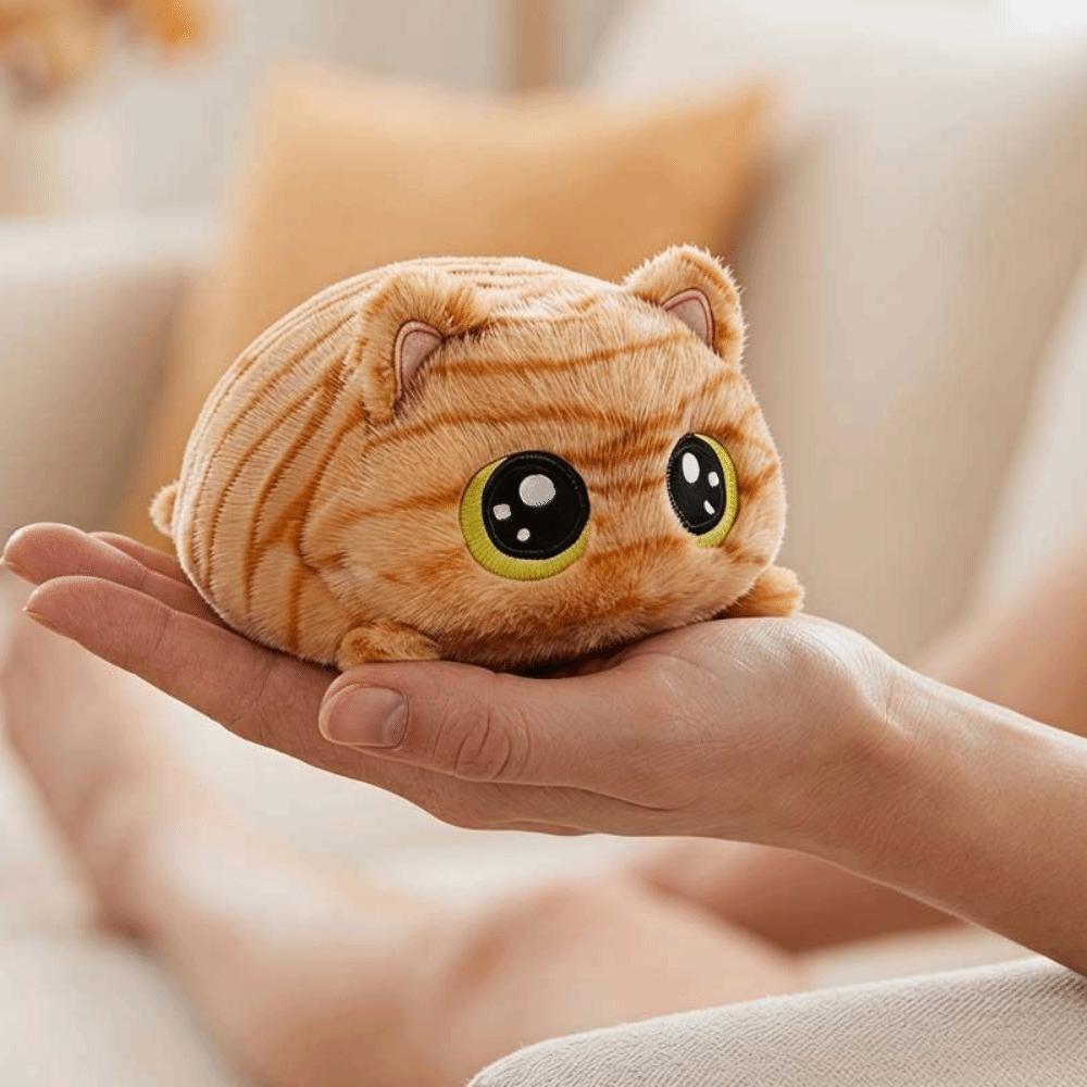 Fluffy Soft Big Eyes Cat Plush Doll Round Stuffed Animals Cat Round Plush Toys Home Decoration
