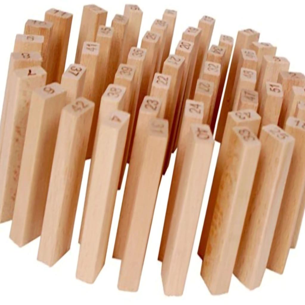48pcs Wooden Stacking Board Games Stamped Numbers Puzzle Games for Kids Boys Girls Indoor Home