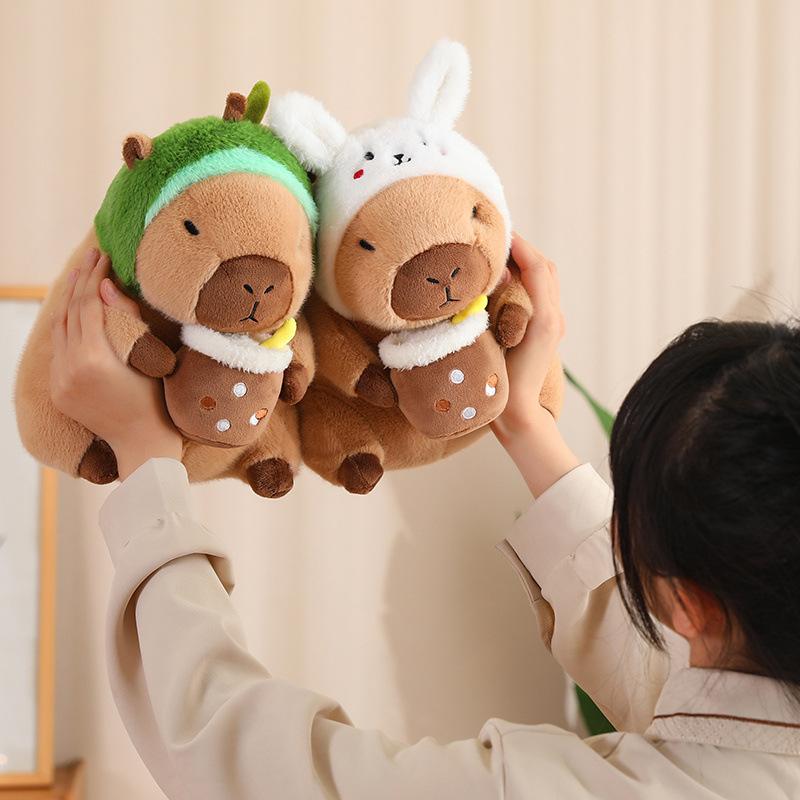 Oturan Capybara Doll Capibara Doll Capybara Doll Capybara Uyku Yastığı Peluş Yastık Hediye