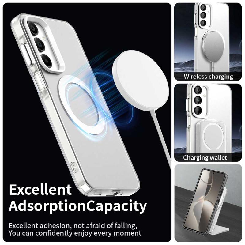 For Samsung M15 Case Cover Samsung Galaxy M15 Capa Shockproof Annular Magnetic Matte Clear Wireless Charging Fundas Samsung M15