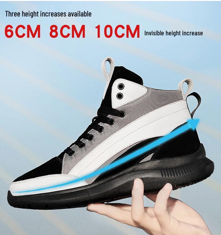 18-89 Men's Height-Boosting High-Top Sneakers - Platform & Lightweight for Autumn/Winter