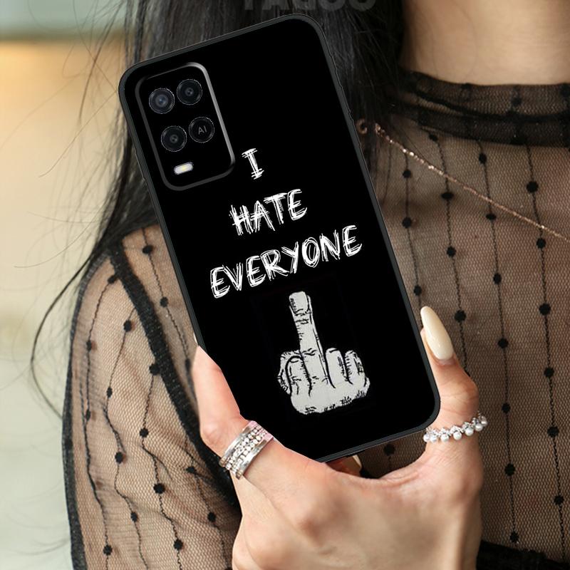 Cartoon Middle Finger For OPPO A57 A17 A77 A16 A76 A96 A58 A78 A98 A74 A94 A5 A9 A15 A52 A72 A93 A53 A54S Case