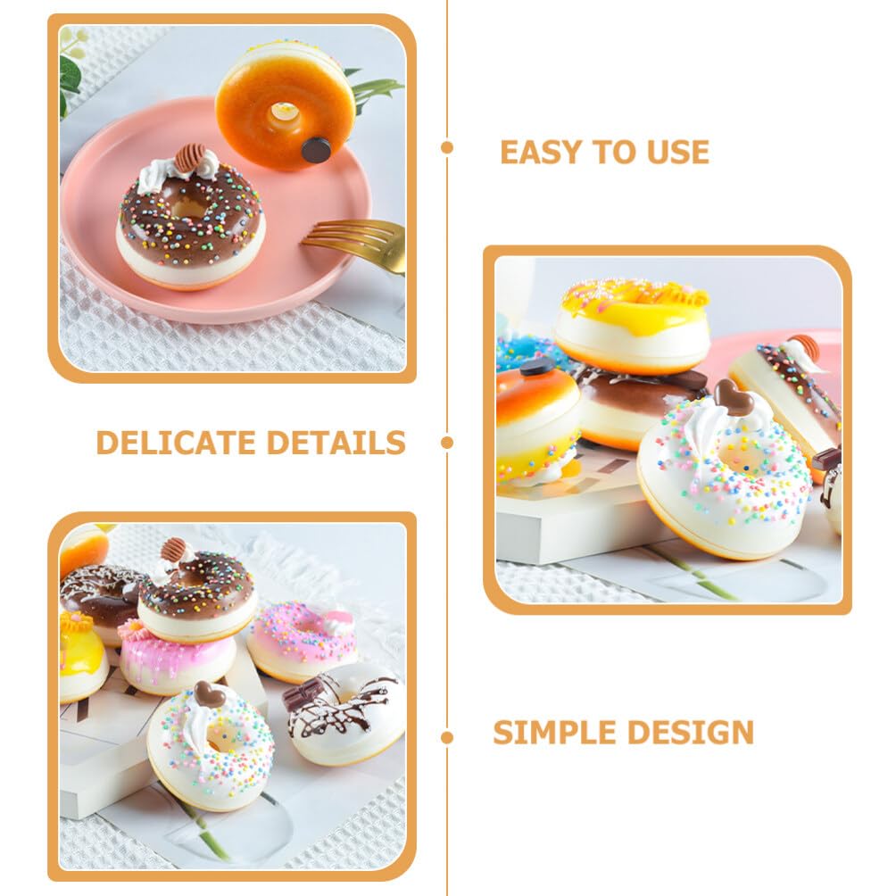 Totority Zestaw 4 sztucznych modeli pączków, 7,00 x 7,00 x 3,00 cm, Symulowane pączki jako rekwizyty do zdjęć i dekoracje imprezowe, Realistycznie wyglądające sztuczne