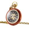 TREEWETO Orologio da Tasca Meccanico in Legno con Numeri Romani a Faccia Aperta Orologio da Taschino Uomo Donna Signora