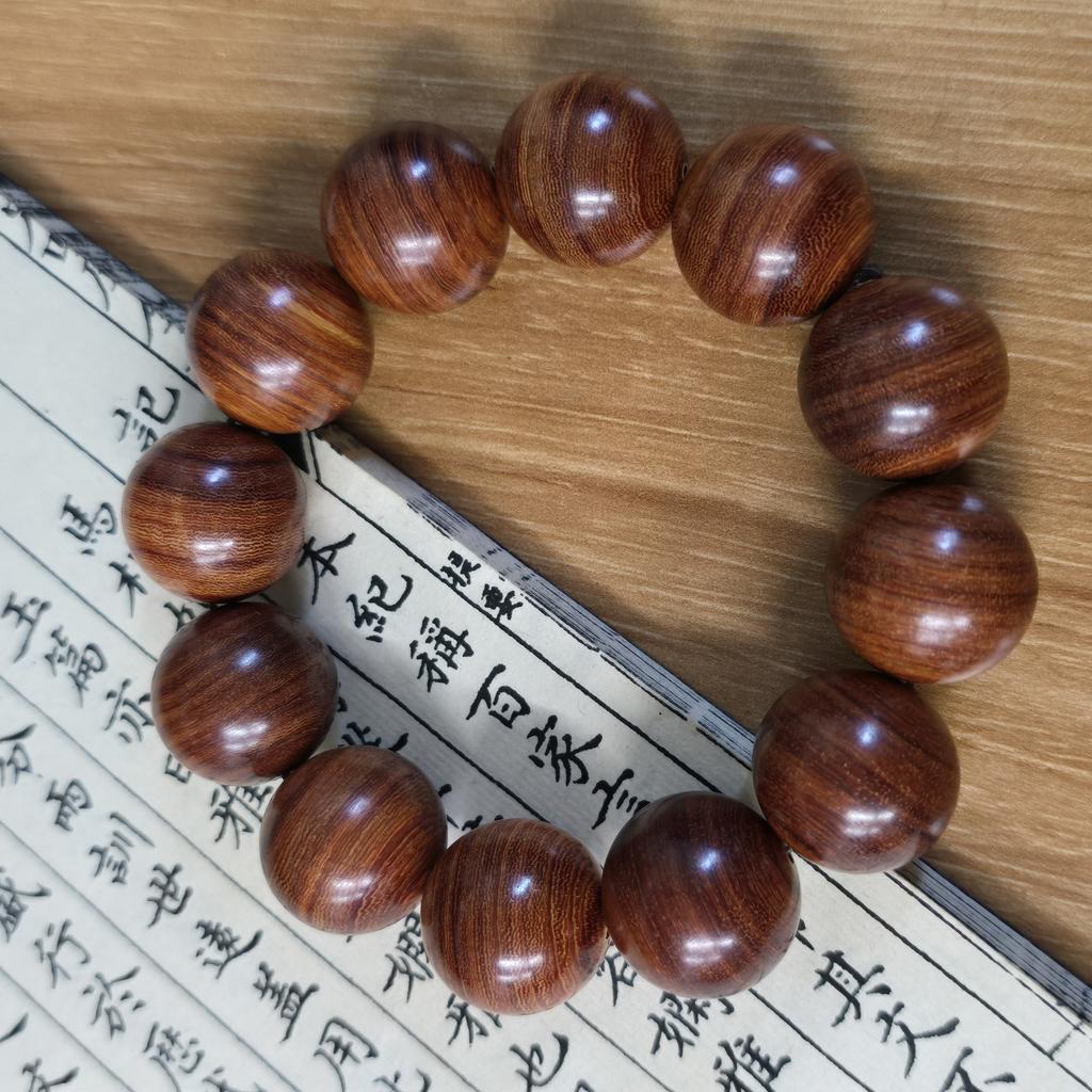 Fine Argentinian Green Sandalwood Single Circle Men's Bracelet Ethnic Style Sandalwood Buddha Pearl Bracelet Cultural Toy Bracelet