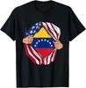 Venezuela Map 7 Stars Flag TShirt Woman Man Vintage Fashion Casual High Quality Cotton Printed Tshirt Outdoors Simple Style