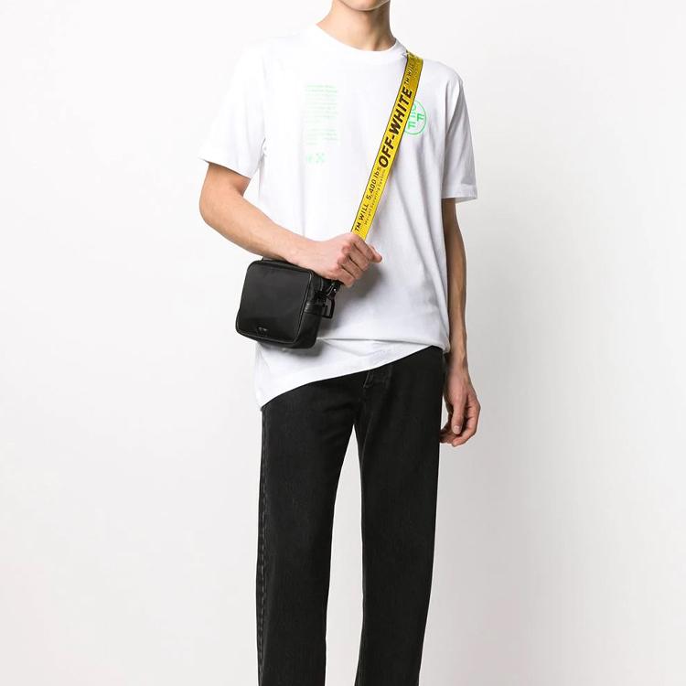 Off-White Eye-Catching Fluorescent Letter Print Short Sleeve T-Shirt Men Tops White OMAA027R201850060145