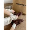 Small retro French platform snow cotton shoes women's winter warm outer wear non-slip velvet German training shoes