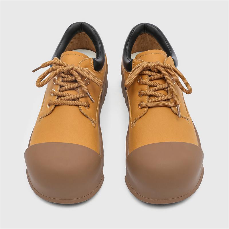 

Men Thick Soled High Top Internet Celebrity New Fashi Casual Small Top Cool High-end Derby Shoes 46 жовтий