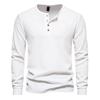 Men's Long Sleeve Henley Waffle Knit Base Layer T-Shirt