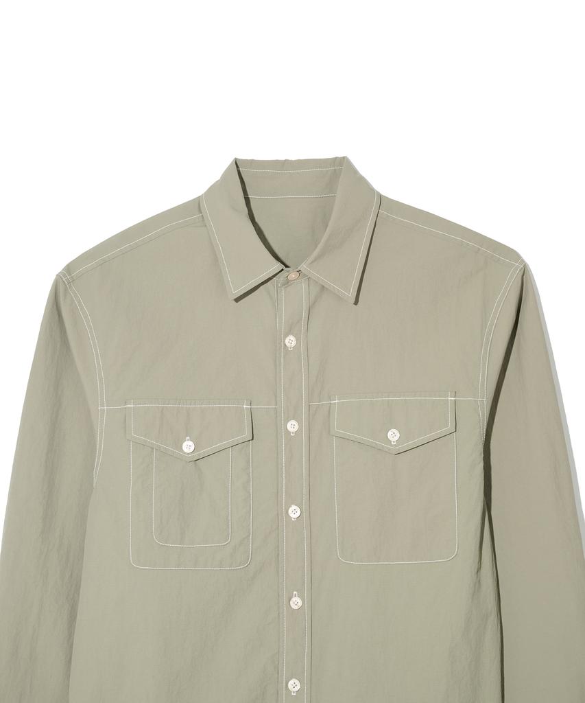 Nontaib Comfy Nylon 2Pk Shirts (Khaki)