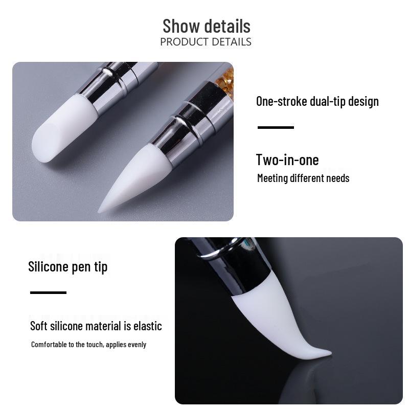 5-Piece Silicone Carving Pen Set: Double-Ended Magic Mirror Nail Art Tool