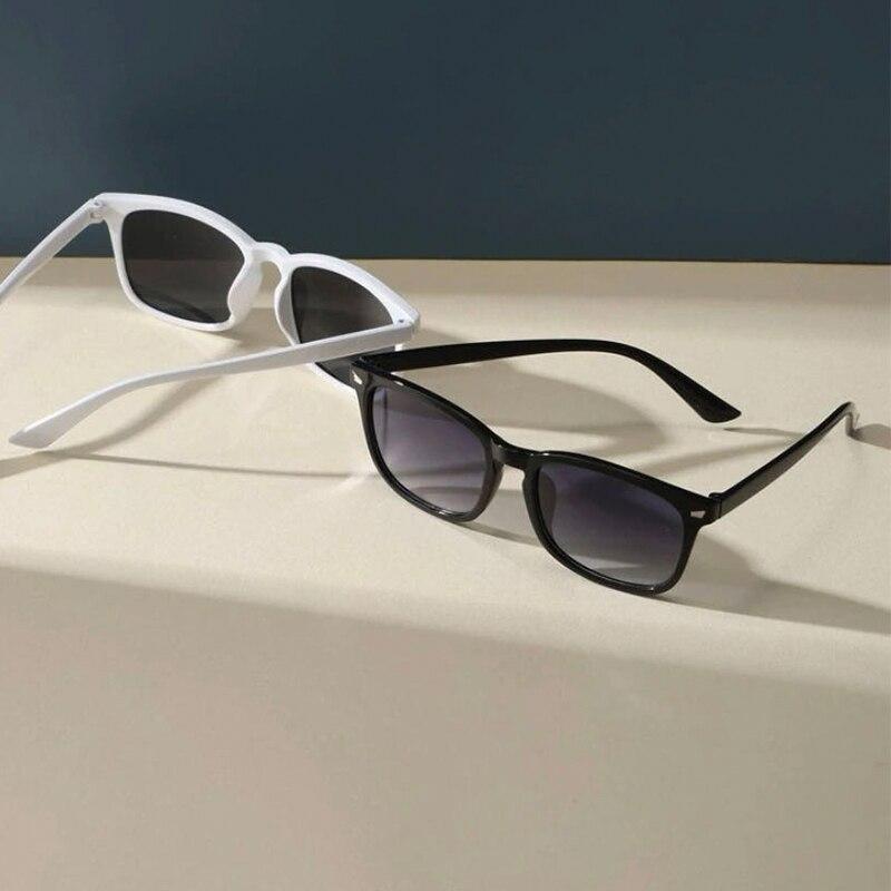 2pcs Vintage Black Square Sunglasses Woman Luxury Brand Small Rectangle Sun Glasses Female Gradient Clear Mirror Oculos De Sol