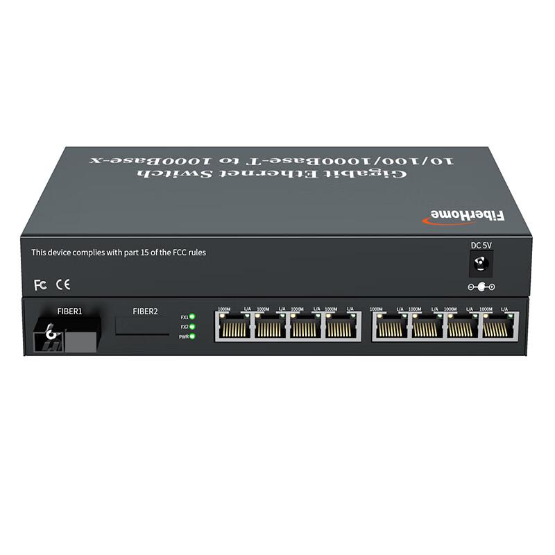 FiberHome Gigabit 1-Optical 8-Electrical Fiber Optic Transceiver