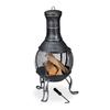 Relaxdays Brasero Mexicain, Tisonnier, Gril En Bois, Pare-étincelles, Jardin, Terrasse, Antique, Brasero, H 89 Cm, Gris