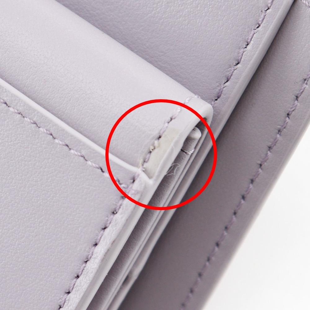 CELINE Triomphe Tri-fold wallet Small flap wallet Compact wallet purple leather Women Used