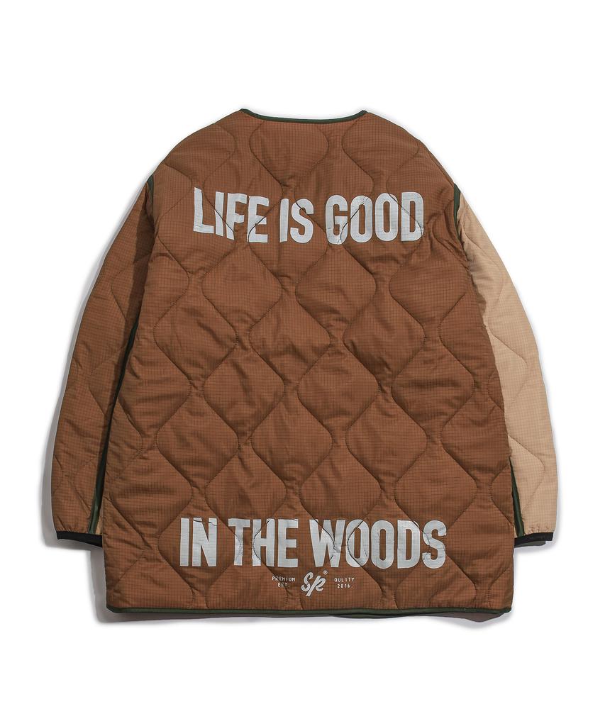 Slowpoke Reversible Quilted Jacket Multi Beige
