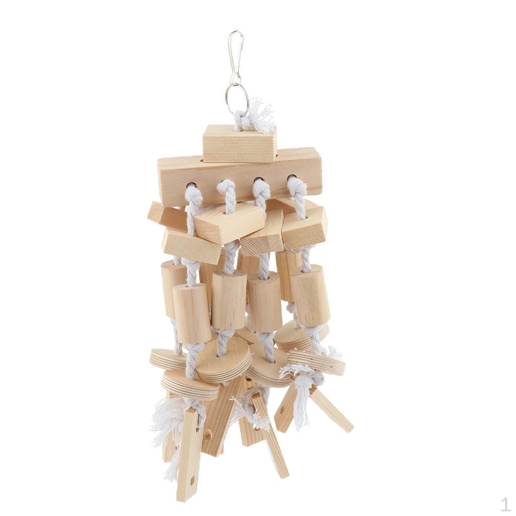 

Hanging Parrot Climb Chew Toys Birds Wooden