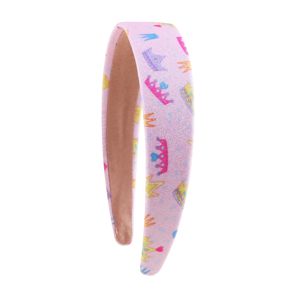 Brokatowe Opaski na Głowę dla Dziewczynek Księżniczki Błyszcząca Szeroka Opaska Dziecięca Śliczny Wzór Opaska Dziecięca Gruba Brokatowa Błyszcząca Dziecięca Włosy