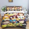 Digimon Cartoon 3D-Printed Bedding Set—Includes Duvet Cover and Pillowcases—Available for Single, Double, King, and Queen-Sized