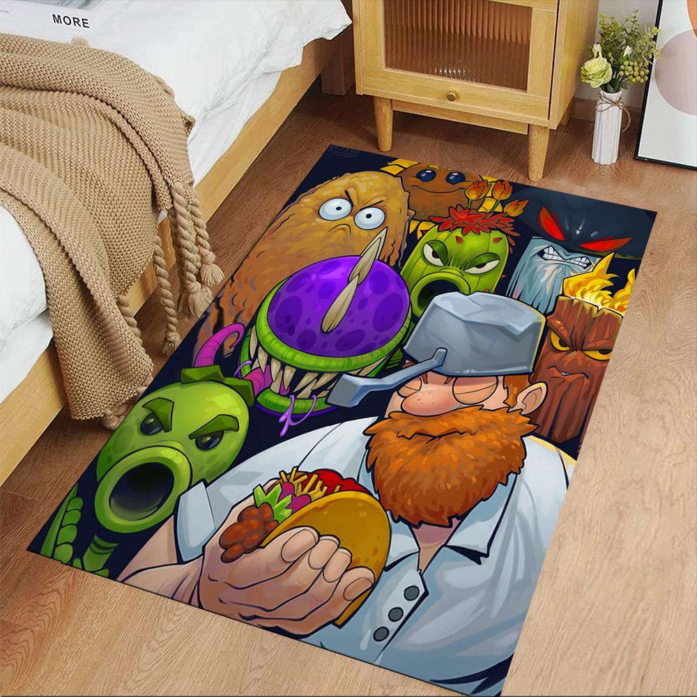 Plants Vs. Zombies Area Rug Suitable for Balcony Dining Room Playrooms Hallway Anti-slip Rug Decorate Offices Spiritual Gift