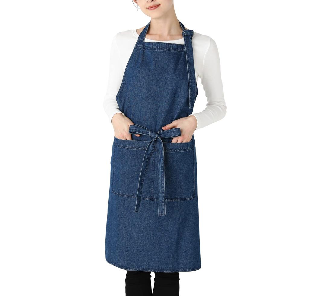 Francfranc Navy Brimmed Full Apron Women's
