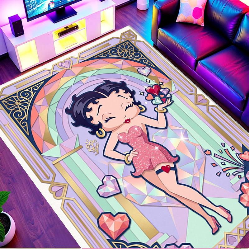 Betty Boop Print Rug, Washable Floor Carpet, For Entryway Dorm Laundry Room Office Study, Home Decor Birthday Christmas Gift