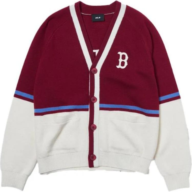 

New MLB Varsity Boston Red Sox Cardigan Knitwear Unisex Red 3AKCV0144-43WIS S