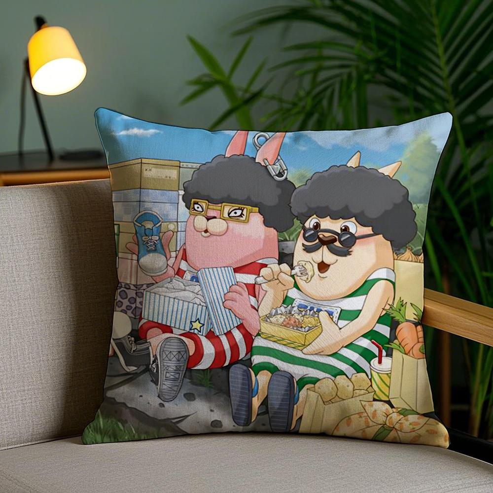 Anime U-Usavich Cushion Cover Soft Short Plush Double-Sided Printing Home Decor Machine Washable Pillow Case Gift