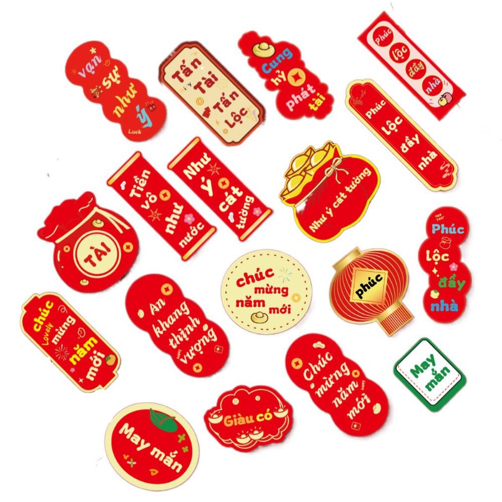 18Pcs Blessing Words Chinese New Year Pendant Snake Year Hanging Card  Party Supplies
