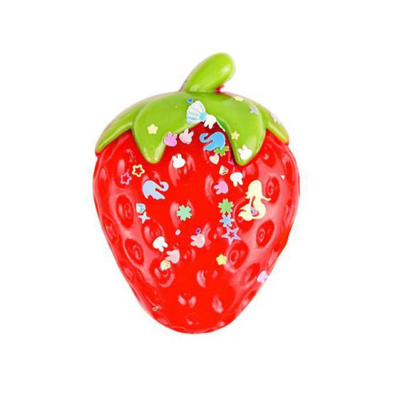 Strawberry Squeeze Toy with Sequins Realistic Strawberry Shape Stress Ball Slow Rebound Simulation Fruit Sensory Fidget Toy