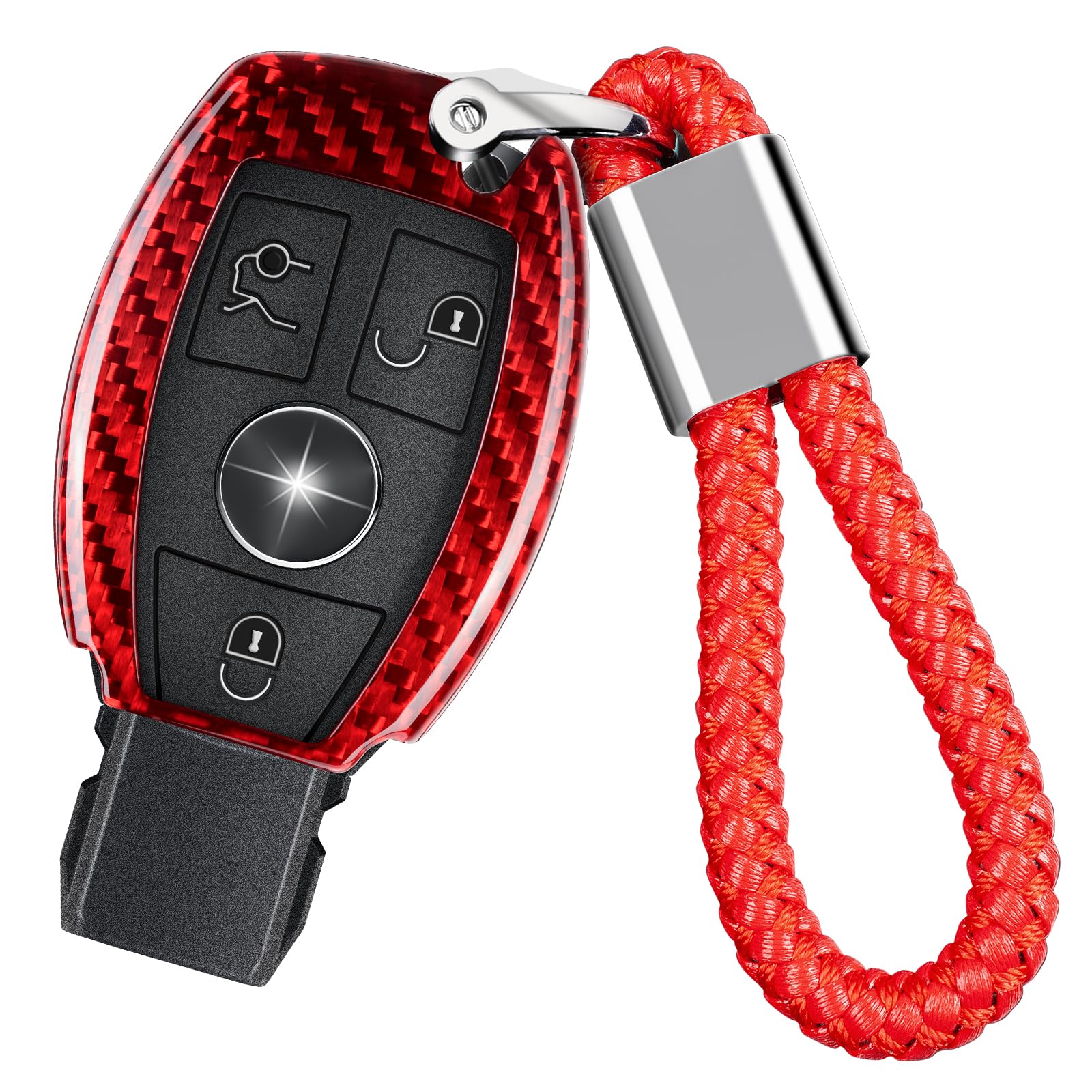 

[T-carbon] Чехол для брелока Mercedes Benz, который подходит для корпуса ключа, карбоновый корпус ключа SLC43 SLC300 AMG 2020, подлинный чехол для брелока из стекловолокна,