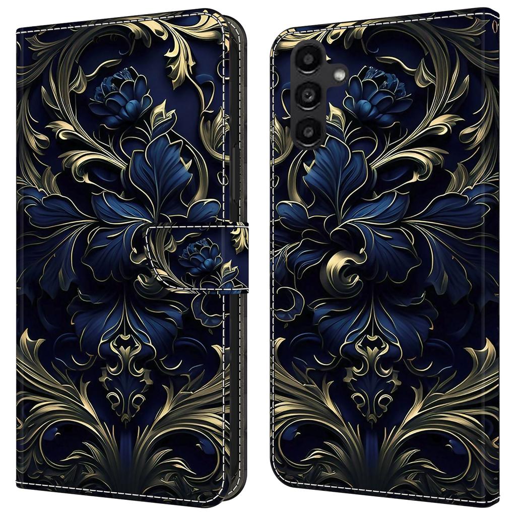 For Samsung Galaxy A24 4G (162.1 x 77.6 x 8.3mm) Case Pattern Print Leather Wallet Phone Cover