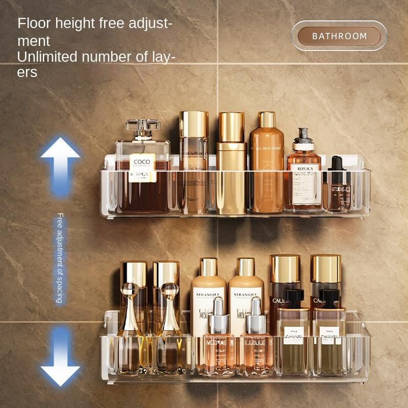 Bathroom Storage Rack Bathroom Toilet No Punching Wall Hanging Bathroom Washbasin Storage Rack Light Luxury