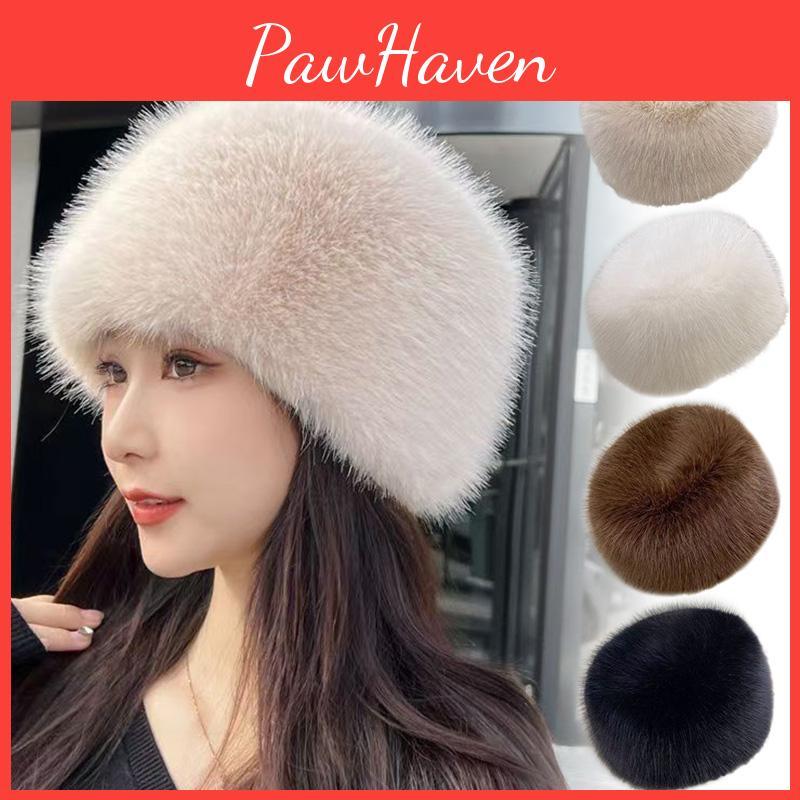 Warm 1pc Thick Protection Ear Winter Womens Fashion Fluffy Plush Hat Snow Ski Cap Imitation Fur