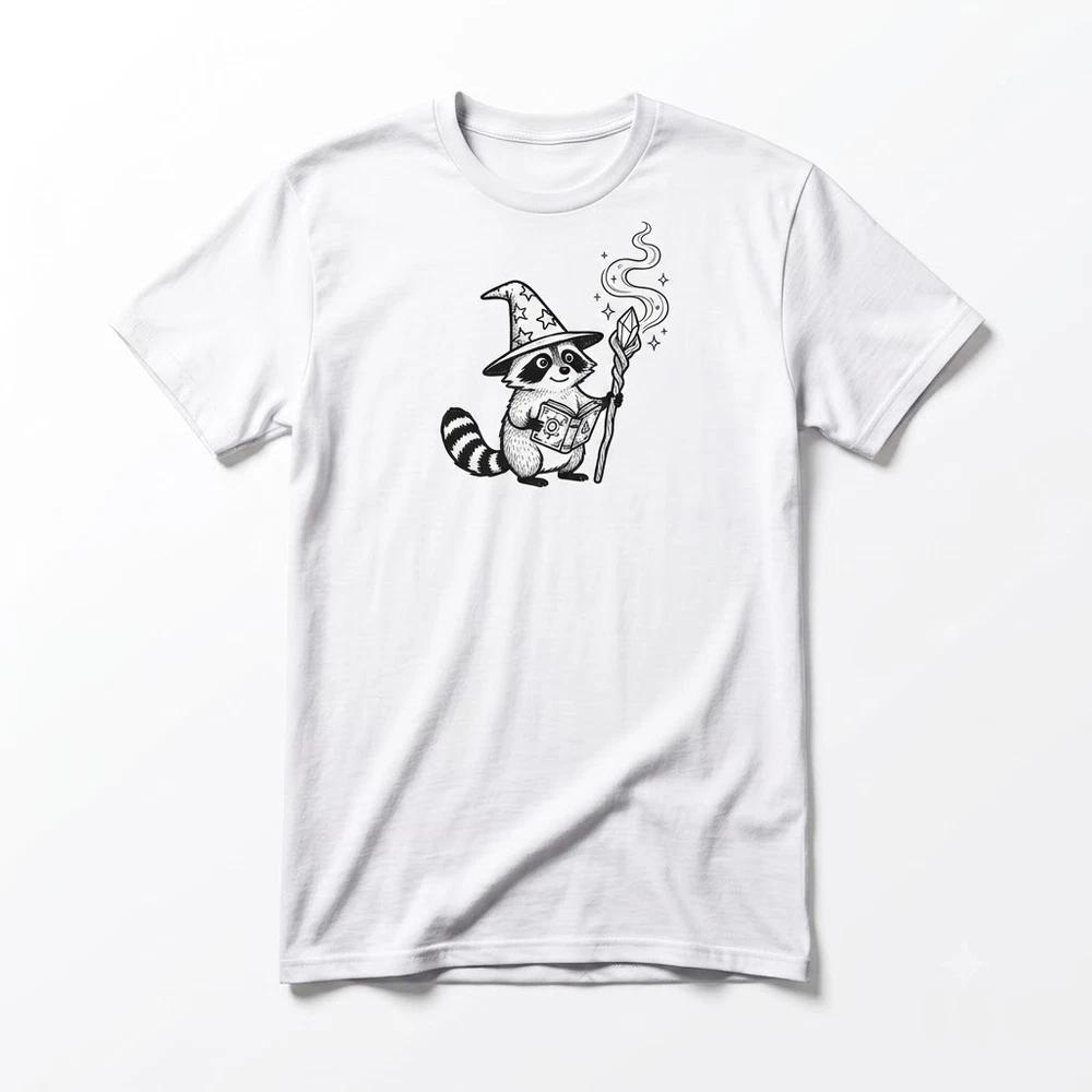 Raccoon Wizard Funny Racoon Gift For Friends White TShirt S