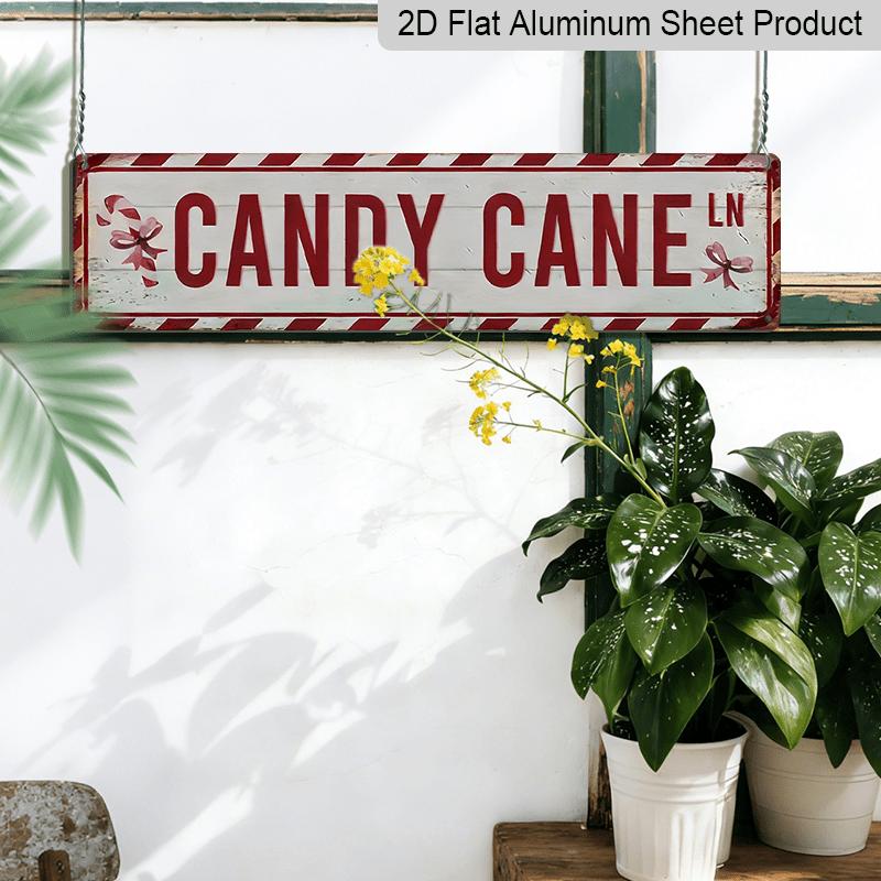 1 Stück, 2D Flach, Retro Schild, ZUCKERSTANGE Schild, Lustiges Textschild, Lustiges Rechteckiges Aluminium Dekoschild, (15.7''x3.9''), Einzigartige Weihnachtsdekorationen
